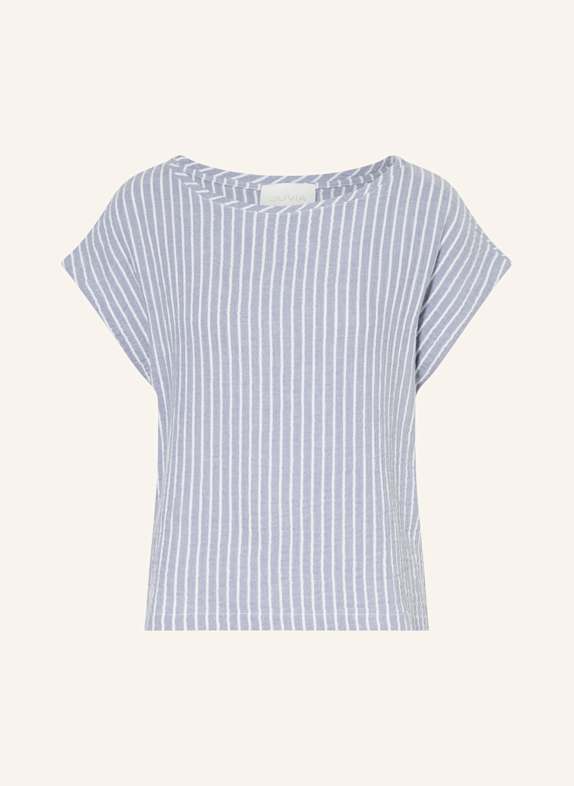 Juvia T-Shirt TARA aus Musselin BLAUGRAU/ WEISS