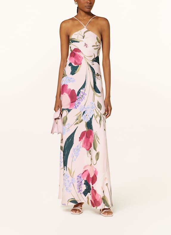 TED BAKER Satinkleid ALMARIA HELLROSA/ OLIV/ FUCHSIA