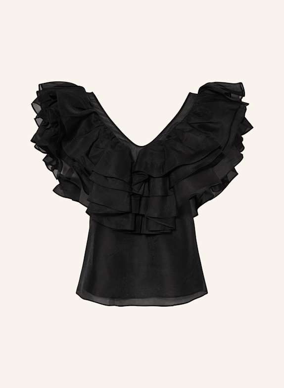 TED BAKER Blusentop CALONDA mit Volants SCHWARZ