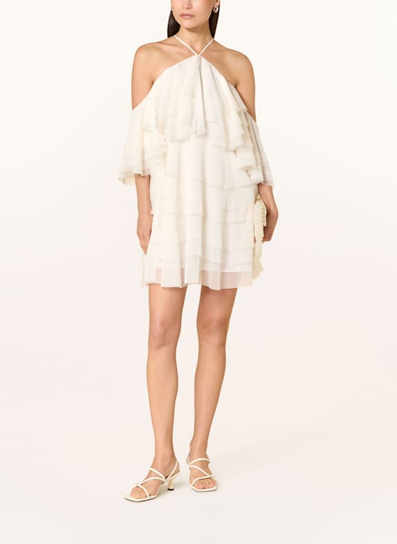 TED BAKER Cold-Shoulder-Kleid MIIKKA mit Volants WEISS