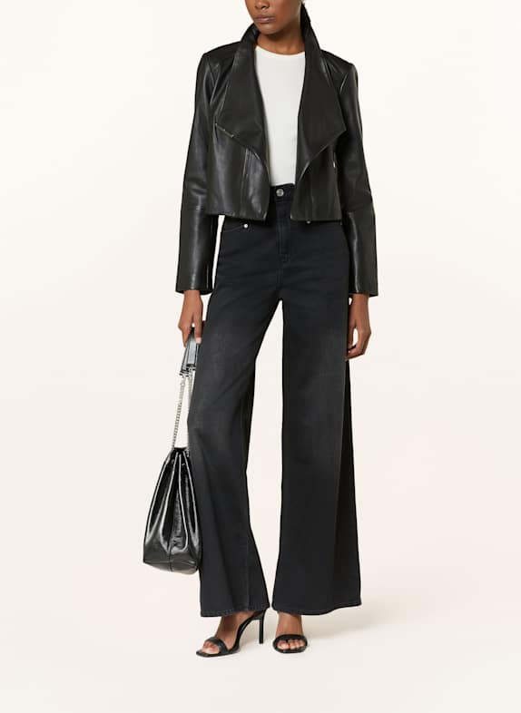 TED BAKER Lederjacke RIYOZE SCHWARZ