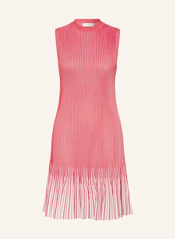 TED BAKER Strickkleid LILYO mit Plissees ROT/ WEISS