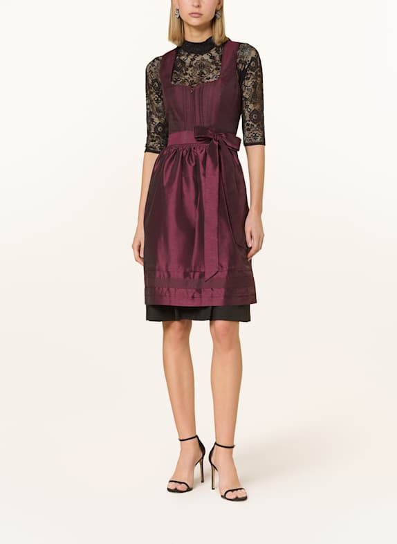 Spieth & Wensky Sukienka bawarska FUCHSIA CIEMNOCZERWONY / CZARNY