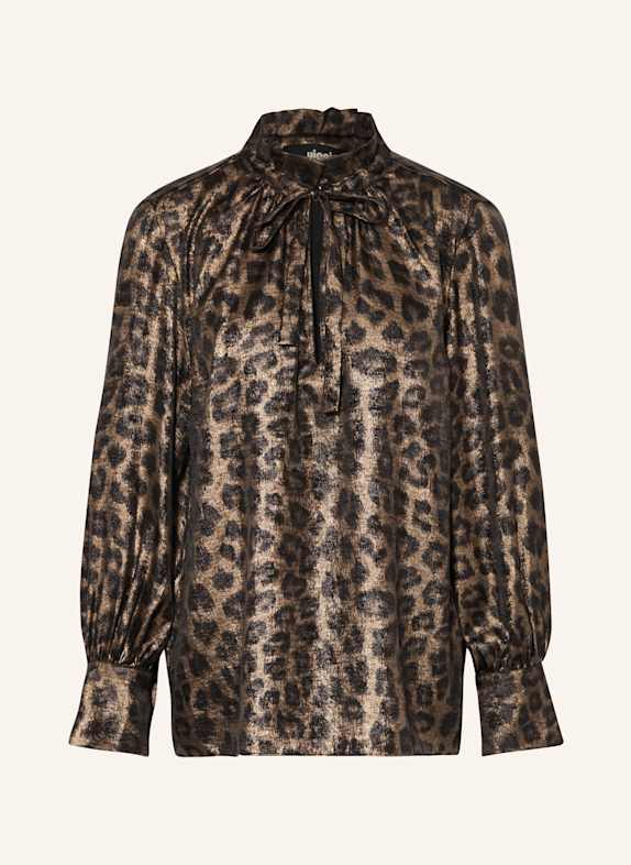 yippie hippie Shirt blouse in satin BROWN/ BLACK