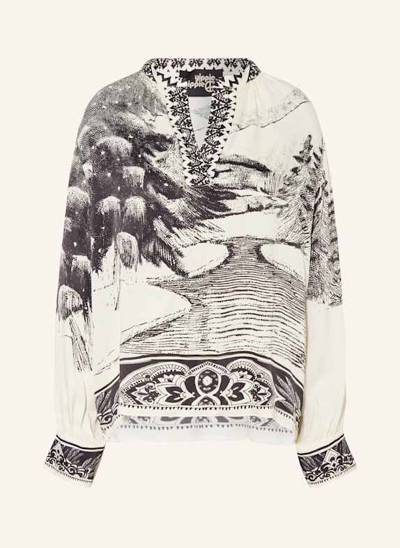 yippie hippie Shirt blouse in satin BLACK/ WHITE
