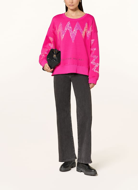 yippie hippie Sweatshirt met pailletten ROZE