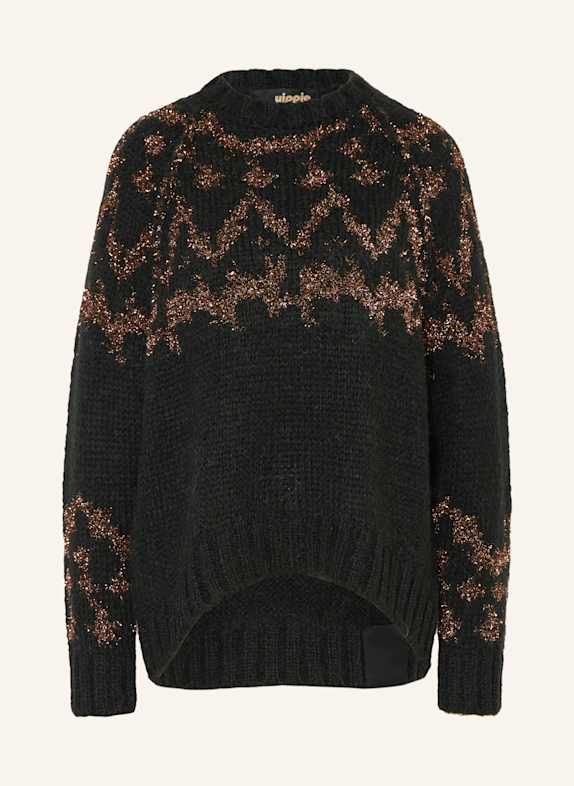yippie hippie Faux fur coat BLACK/ BROWN