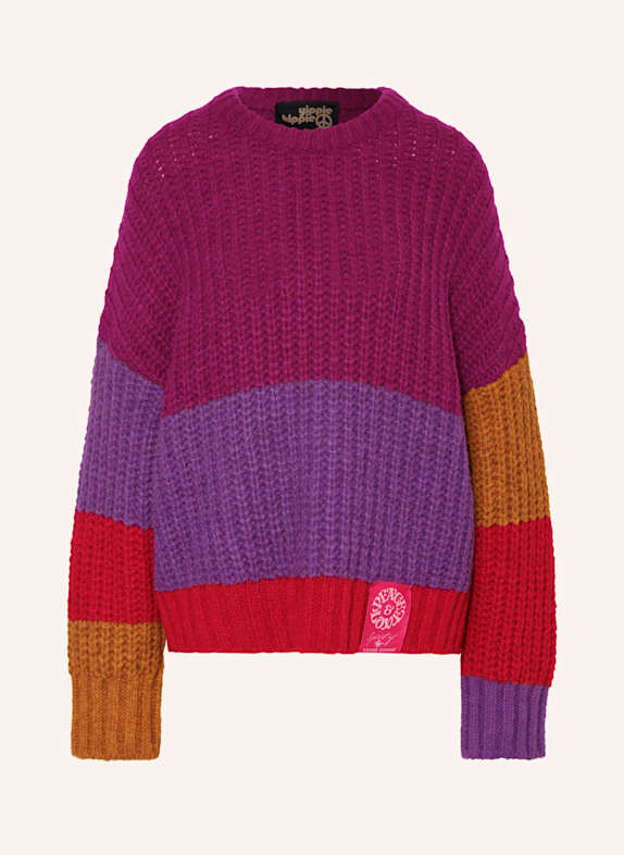 yippie hippie Oversized sweater FUCHSIA/ DARK PURPLE/ RED