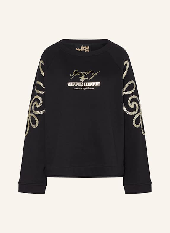 yippie hippie Shirt blouse with decorative gems BLACK/ GOLD