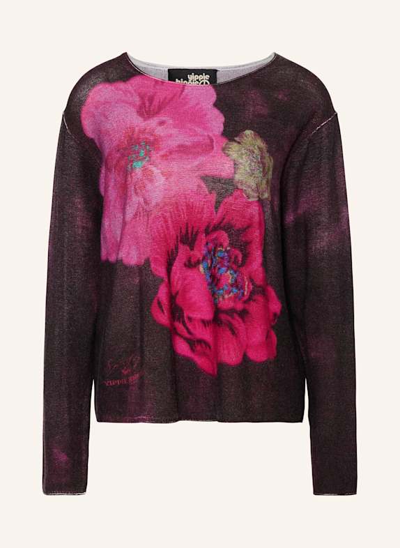 yippie hippie Sweater DARK PURPLE/ PINK/ GREEN