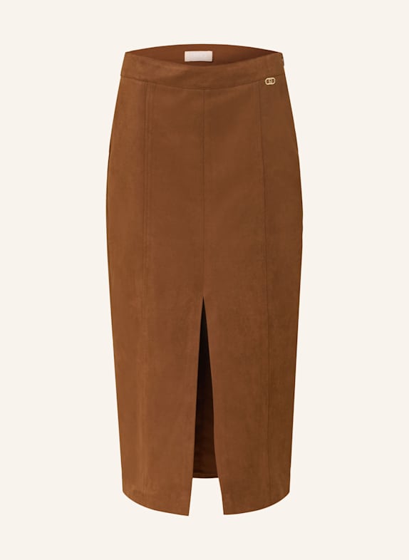 LIU JO Skirt in leather look BROWN