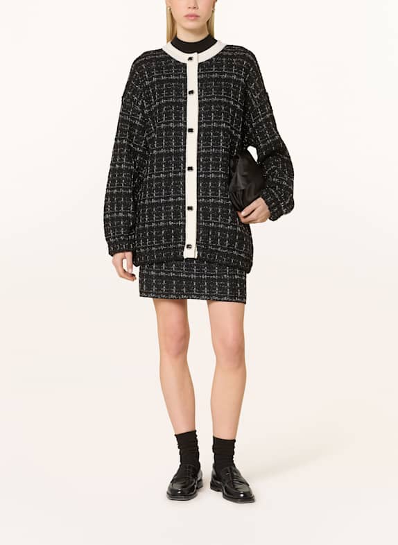 LIU JO Tweed rok met glittergaren ZWART / ZILVER