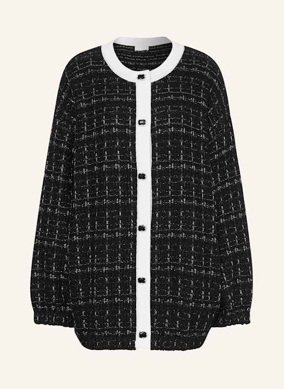 LIU JO Tweed jacket with glitter thread BLACK/ SILVER