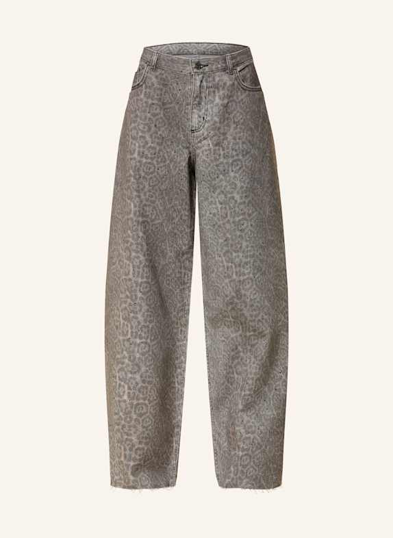 LIU JO Jeans with decorative gems P9132 Grey chic animalier