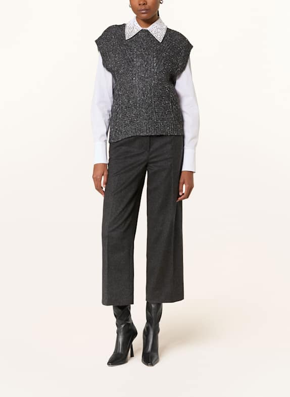 Max Mara STUDIO Marlene broek MARENGO van flanel DONKERGRIJS