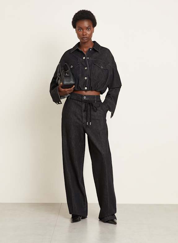 SPORTMAX Cropped-Jeansjacke SONDRIO SCHWARZ