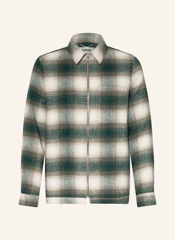 DRYKORN Flanell-Overjacket NIKANO DUNKELGRÜN / KHAKI / ECRU