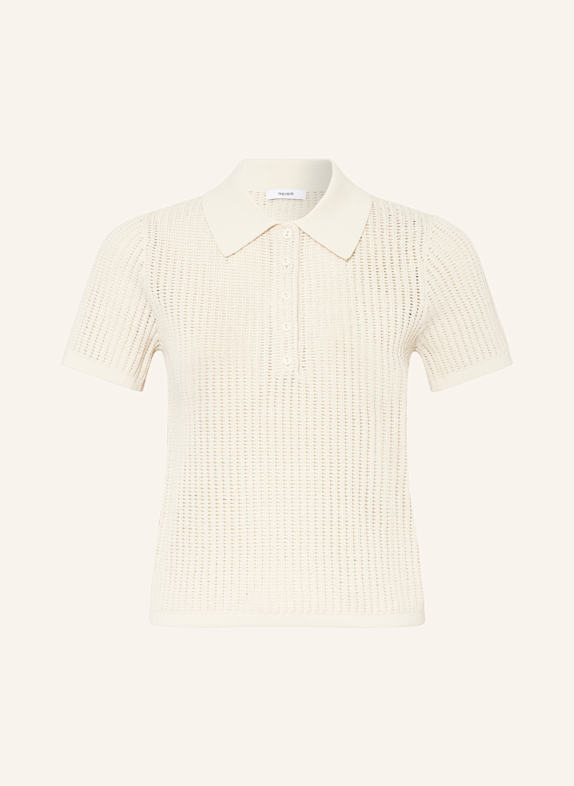 REISS Strick-Poloshirt ECRU