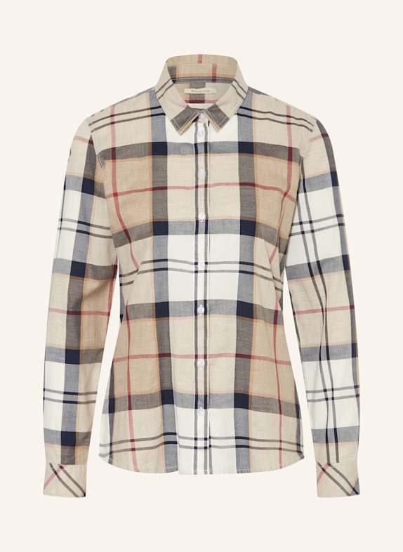 Barbour Hemdbluse BREDON HELLBRAUN / DUNKELBLAU / ROT