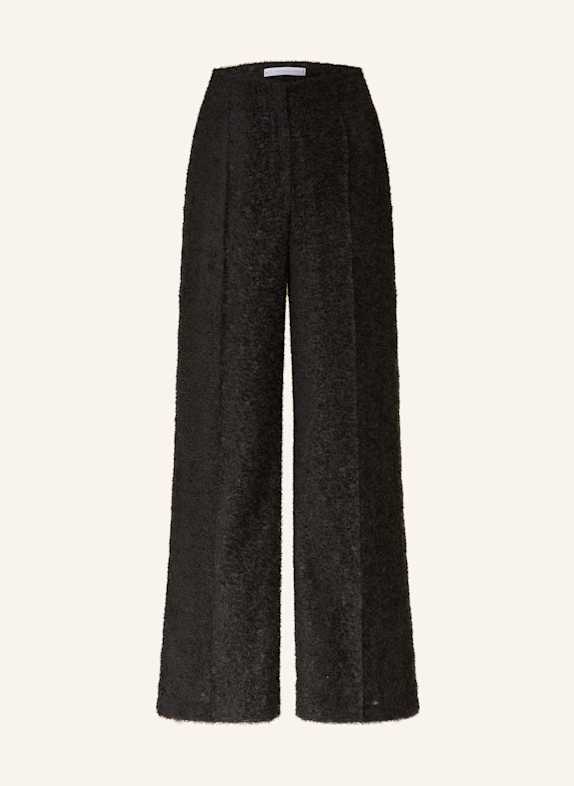 RAFFAELLO ROSSI AGATHA faux fur wide leg trousers BLACK