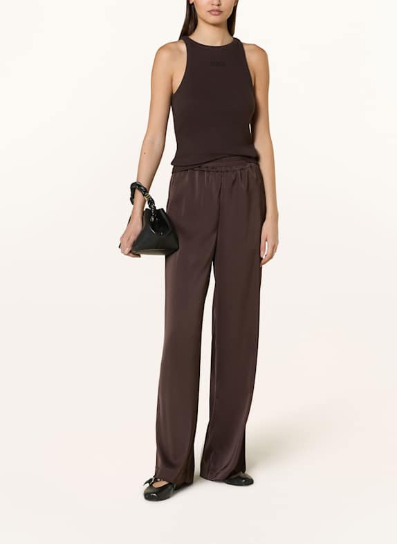 GESTUZ Top GZDREW met sierstenen MARRON FONCÉ