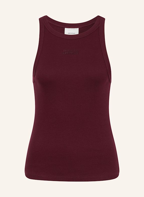 GESTUZ Top GZDREW mit Schmucksteinen DUNKELROT