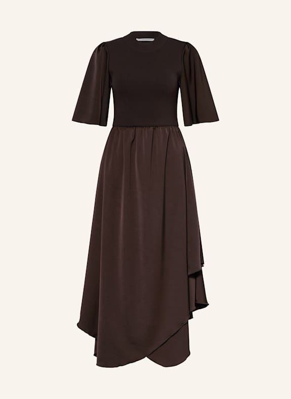 GESTUZ Kleid GZSAMA im Materialmix DUNKELBRAUN