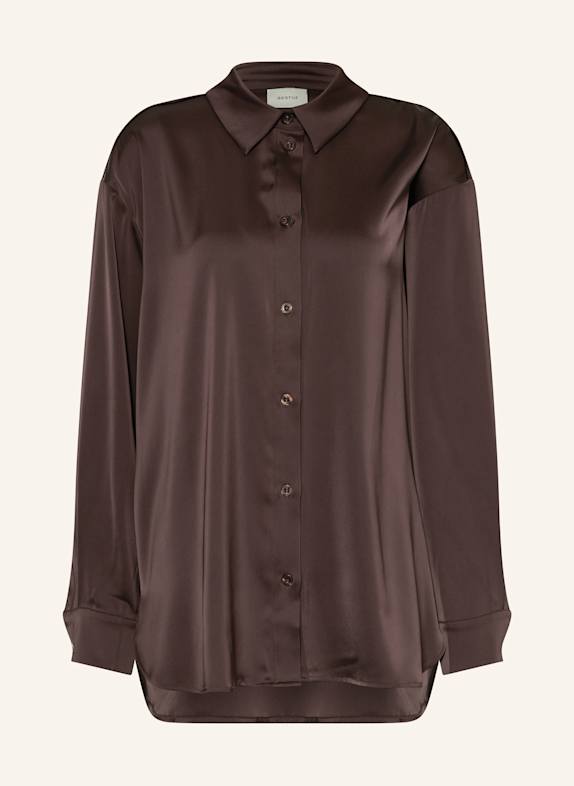 GESTUZ Hemdbluse GZJESSIE aus Satin DUNKELBRAUN