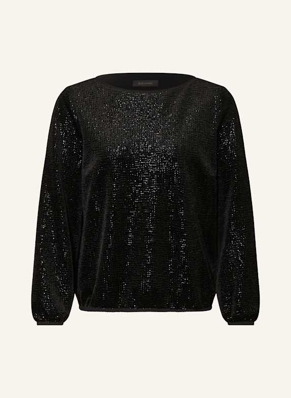 ELENA MIRO Blusenshirt aus Samt SCHWARZ