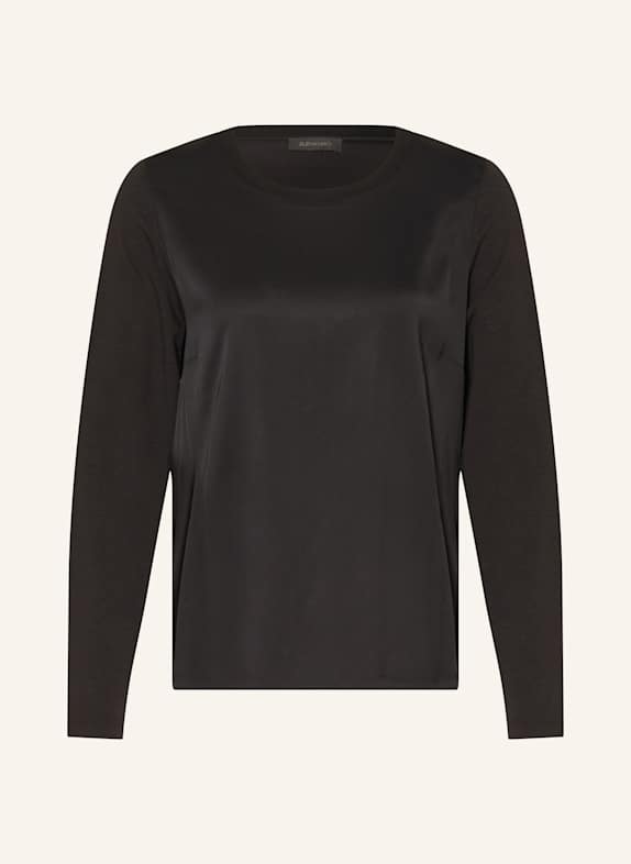 ELENA MIRO Longsleeve im Materialmix SCHWARZ