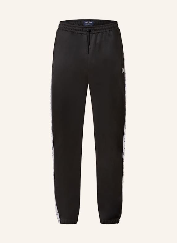 FRED PERRY Track pants with tuxedo stripes BLACK/ WHITE
