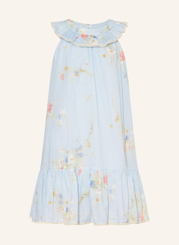 ZIMMERMANN Kleid LUCKY mit Rüschen HELLBLAU/ GRÜN/ ROT