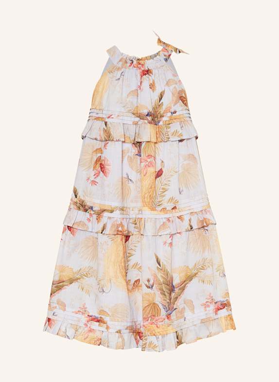 ZIMMERMANN Kleid RHIANNON mit Rüschen BLAUGRAU/ GRÜN/ BEIGE
