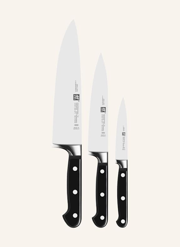 ZWILLING 3-tlg. Messer-Set PROFESSIONAL S SCHWARZ/ SILBER