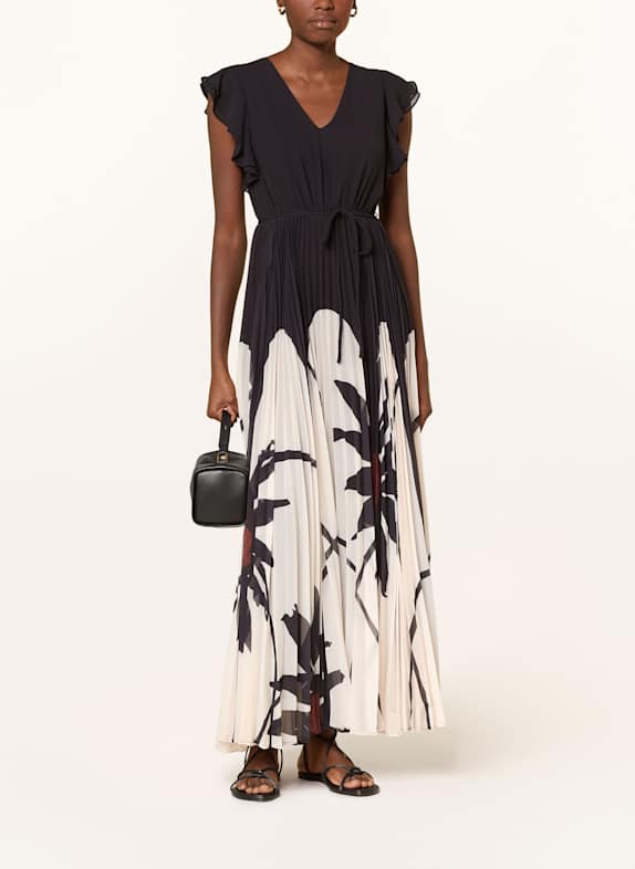 Phase Eight Šaty UMA s plisováním a volánky ČERNÁ / BÍLÁ