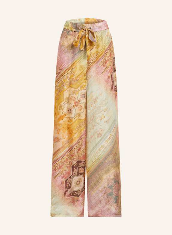 ZIMMERMANN Marlenehose TALLOW aus Seide HELLROT/ DUNKELGELB/ ROSÉ