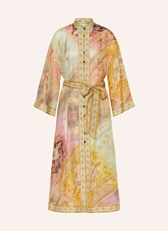 ZIMMERMANN Seidenkleid mit 3/4-Arm ROSA/ GELB/ MINT