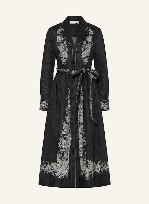 ZIMMERMANN Leinenkleid SCHWARZ/ WEISS