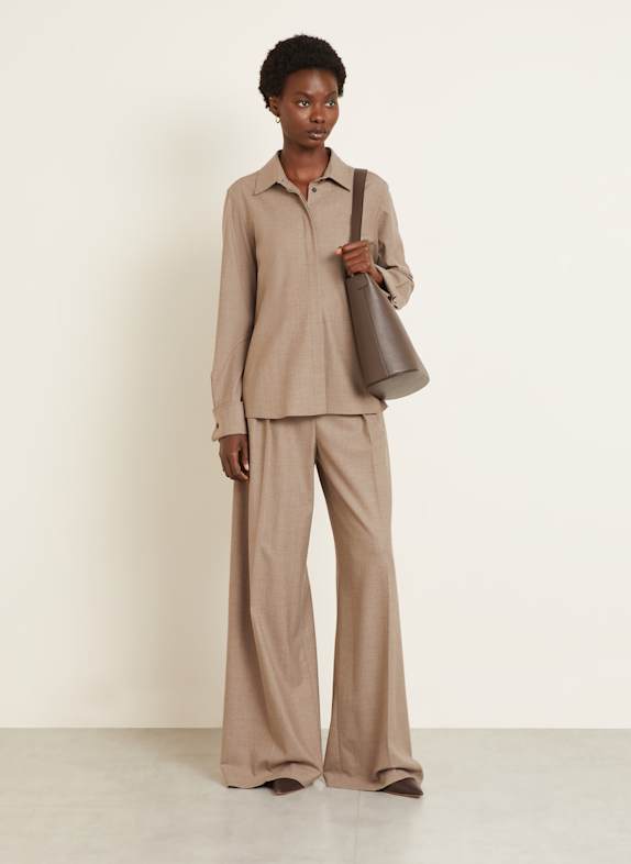 Max Mara Hemdbluse TEBAIDE aus Cashmere BEIGE