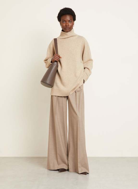 Max Mara Sweter z kaszmiru ACETI BEŻOWY