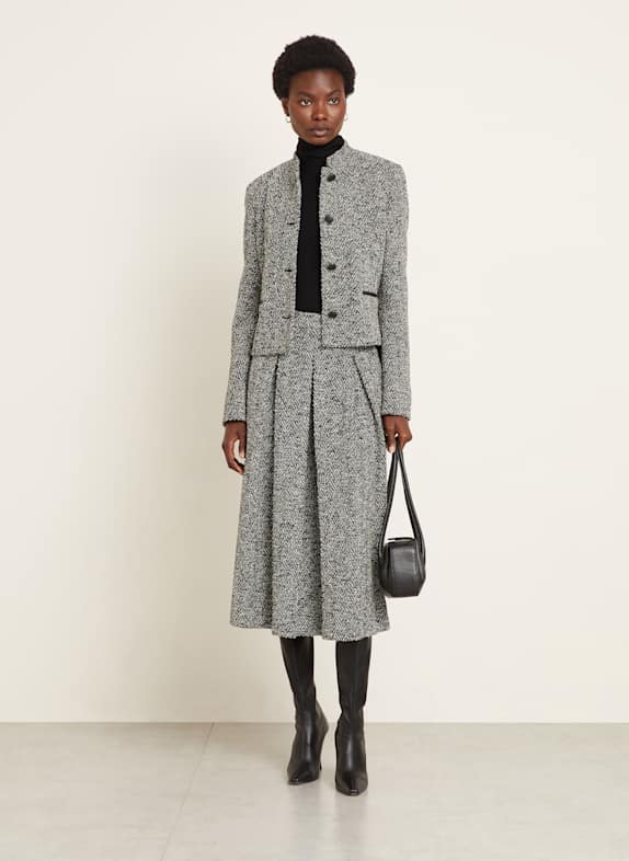 Max Mara Bouclé-Jacke DONALD SCHWARZ / WEISS