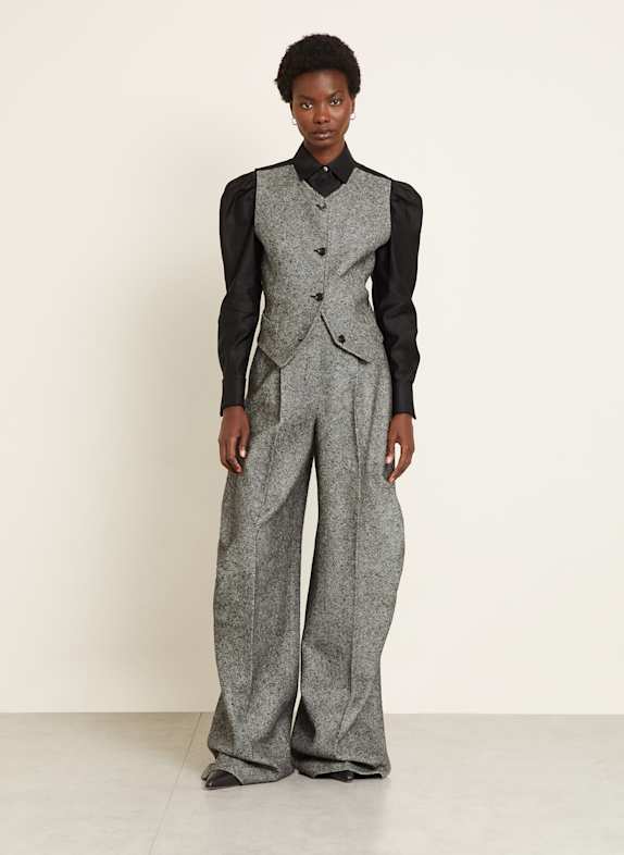 Max Mara Blazerweste BEATO mit Cashmere SCHWARZ / WEISS