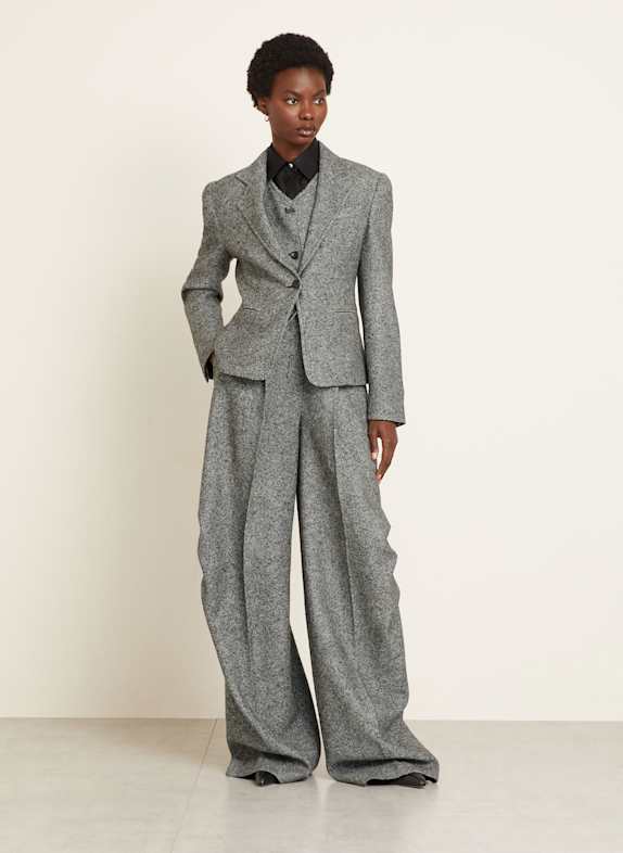 Max Mara Blazer SALMONE mit Seide SCHWARZ / WEISS