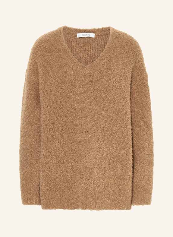 Max Mara Kamelhaar-Pullover PANTERA aus Bouclé CAMEL