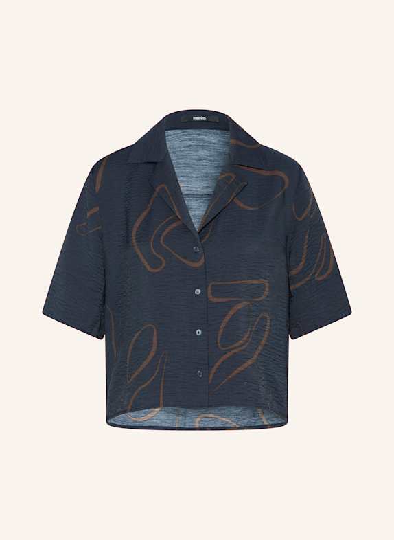 someday Cropped-Hemdbluse ZESORA DUNKELBLAU/ BRAUN