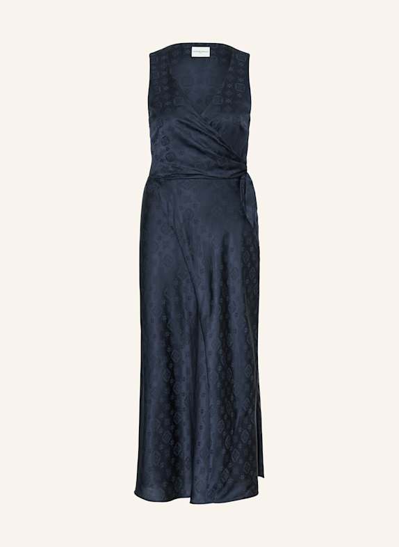 CLAUDIE PIERLOT Jacquard-Kleid in Wickeloptik DUNKELBLAU