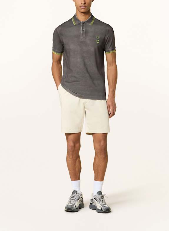 FRED PERRY Piqué-poloshirt Regular Fit MØRKEGRÅ / NEONGRØN