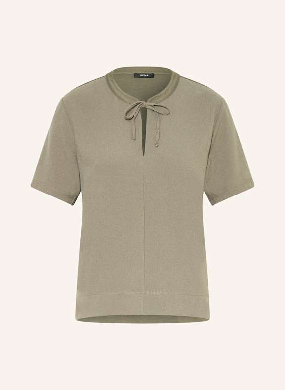OPUS T-Shirt SERGLI im Materialmix OLIV