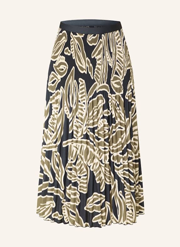 OPUS Rock RIBANE TROPICAL mit Plissees OLIV/ DUNKELBLAU