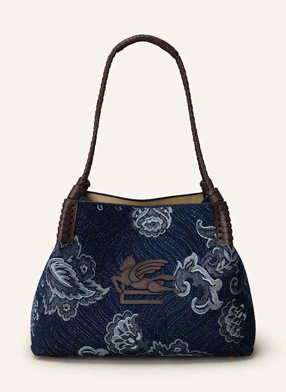 ETRO Torba shopper LIBRA SMALL GRANATOWY/ JASNONIEBIESKI/ CIEMNOBRĄZOWY